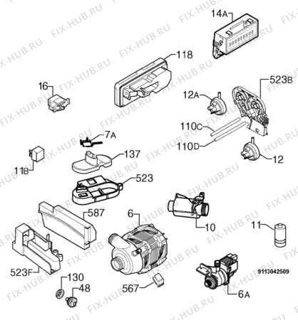 Взрыв-схема посудомоечной машины Privileg 953698_11173 - Схема узла Electrical equipment 268